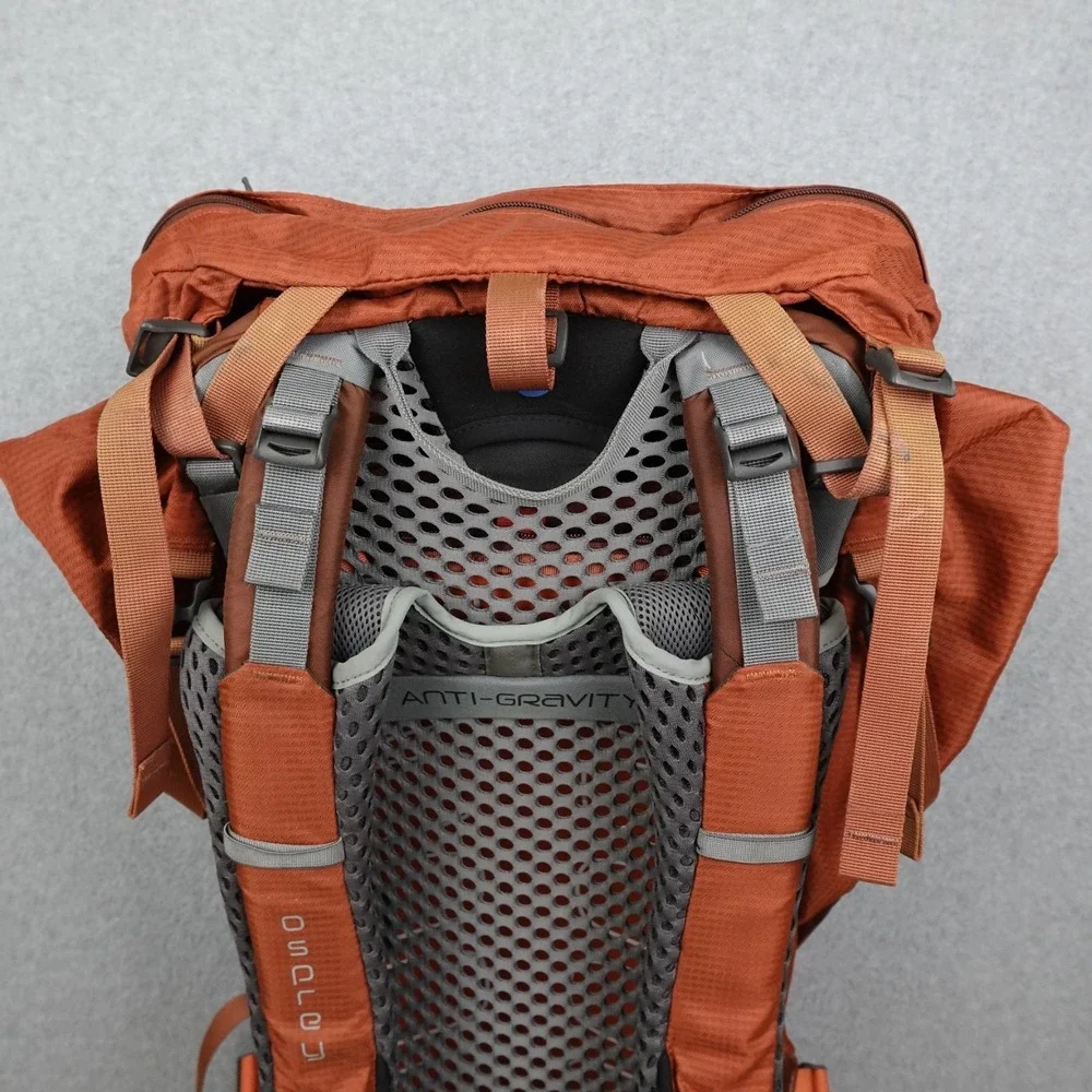 Osprey Atmos AG 65 Backpack Orange Large 65L Anti Gravity Hiking Rain Cover